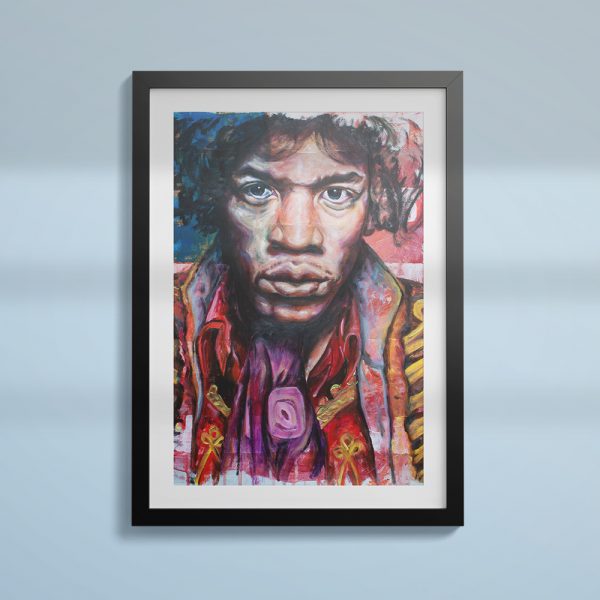 Jimi Hendrix Star Spangled Banner wall art print painting poster