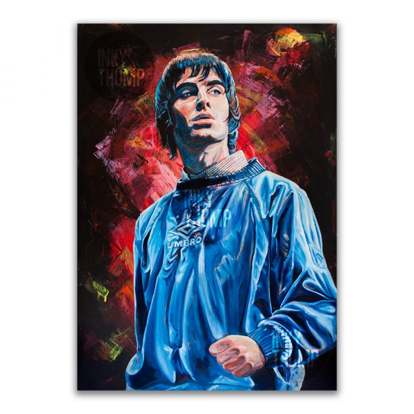 Liam Gallagher Oasis Umbro Drill Top Maine Road concert 1996 wall art framed print poster