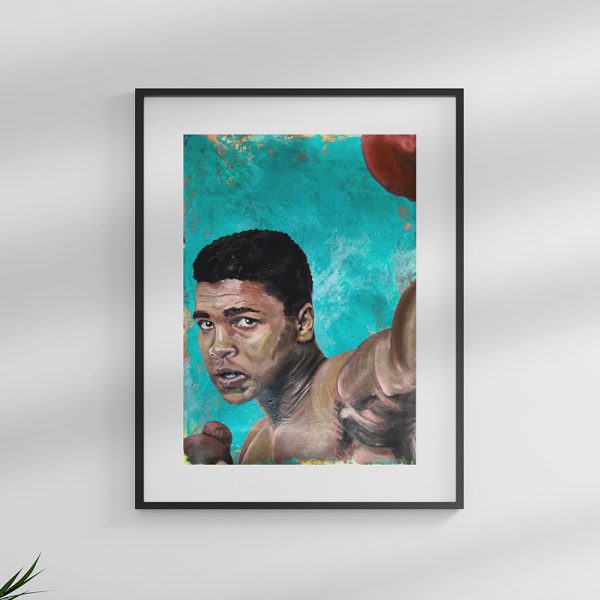 Muhammad Ali portrait painting print wall art poster boxing