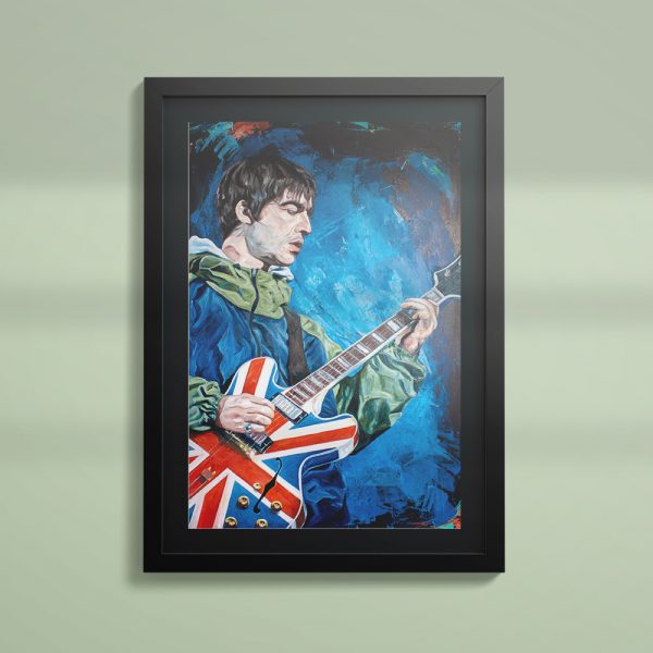 Noel Gallagher Oasis Union Jack Maine Road wall art print giclee