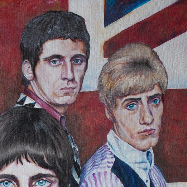 The Who Union Jack Roger Daltrey John Entwistle portrait wall art painting canvas